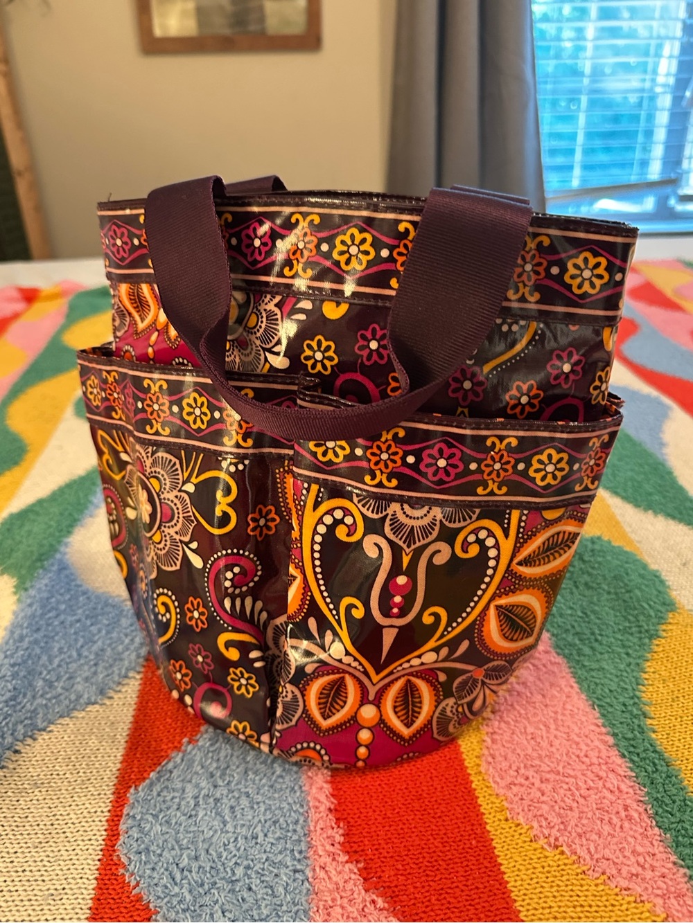 Vera Bradley Discontinued Floral Safari Sunset Shower Caddy Tote Bag Travel